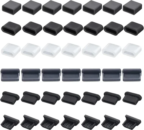 Vista 9 de 30 tapones USB antipolvo con 6 tipos, tapón antipolvo USB tipo C, protector de puerto de silicona suave micro USB, protector de cubierta antipolvo