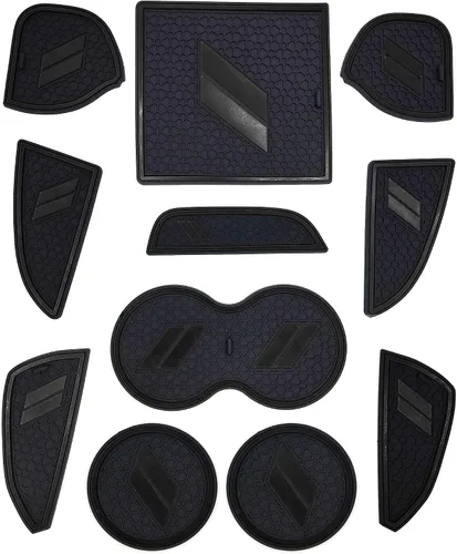 Vista 8 de Auprite Alfombrillas antipolvo para accesorios Dodge Challenger 2015 2016 2017 2018 2019 2020 2021 2022 2023, se adapta a la medida forros para Negro