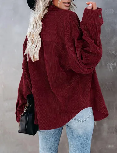 Vista 61 de ZOLUCKY Chaqueta de manga larga con botones para mujer, talla grande, blusas