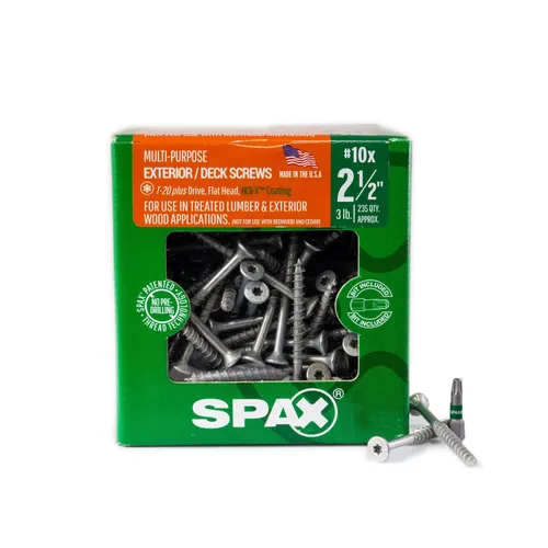 Vista 28 de SPAX Tornillos de madera para cubierta de cabeza plana exterior #8 x 1-1/2 pulgadas, construcción Torx T-Star Plus (550 EA) broca de 3 libras