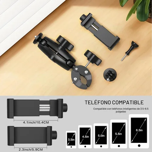 Vista 6 de Taisioner Soporte de abrazadera para cámara de 3.6 pulgadas, brazo de enchufe de cabeza de bola de 360°, brazo mágico de 1/4 pulgadas para Canon