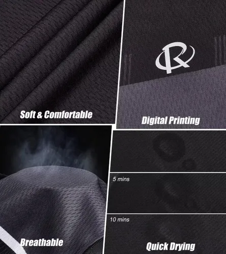Vista 4 de ROTTO Camiseta de ciclismo para hombre, manga larga, línea simple, serie