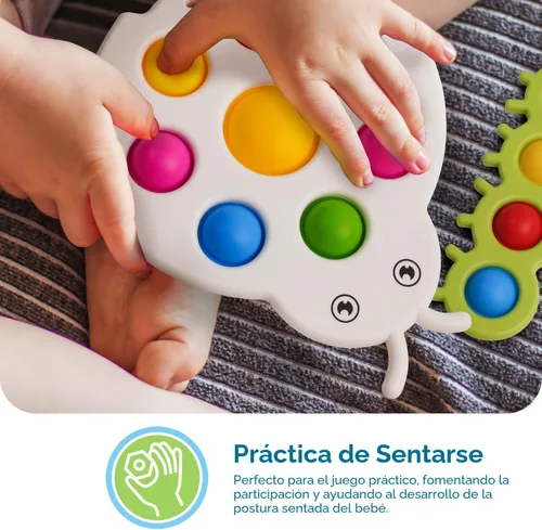 Vista 4 de LiKee Juguetes sensoriales antiestrés para bebés de más de 10 meses, relleno de calcetines de Navidad, tablero de actividades Montessori para niños
