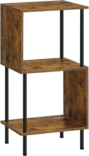 Vista 8 de ETELI Estantería corta de 3 niveles, estantería estrecha de pie, estantería pequeña con almacenamiento para granja, sala de estar, dormitorio