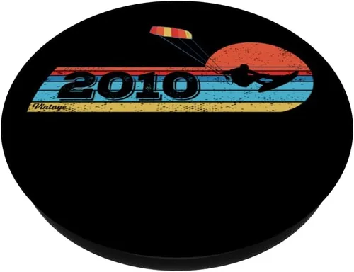 Vista 2 de Kitesurfer Kitesurfing Birthday Vintage 2010 born Kitesurf PopSockets Adhesive PopGrip