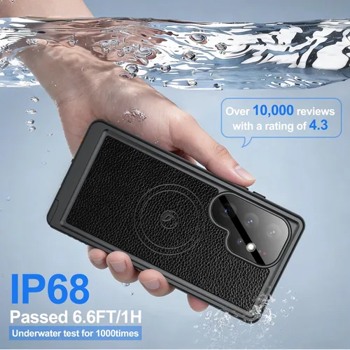 Vista 3 de ANTSHARE Funda impermeable IP68 para Samsung Galaxy S24 Ultra, compatible con MagSafe, protector de pantalla y lentes integrado, protección