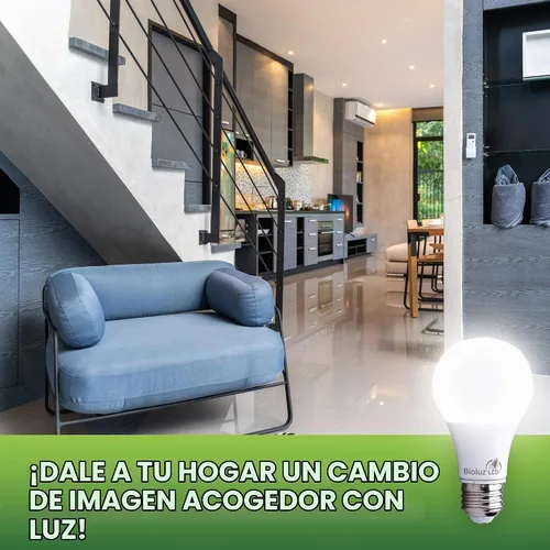 Vista 3 de Bioluz LED Luces para dormitorio, equivalentes a bombillas LED de 60 W, 2700 K blanco cálido, bombillas LED A19 no regulables de 9 W, bombilla LED