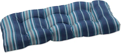 Vista 11 de Pillow Perfect - Cojín capitoné, resistente a la intemperie y la decoloración, para sofá de mimbre/columpio de exterior, bordes redondos, 19 x 44