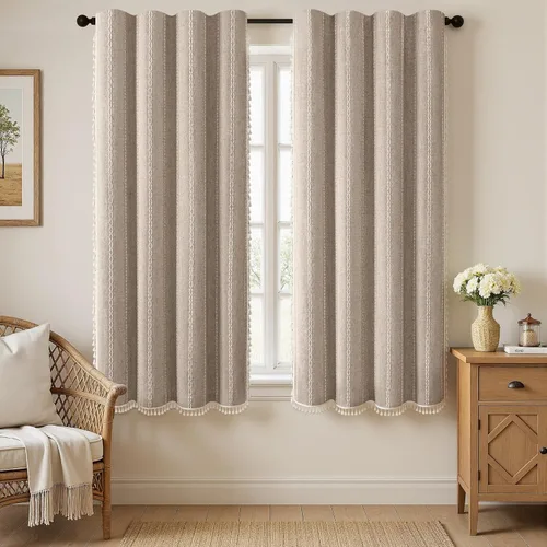 Vista 13 de Cortinas opacas estilo bohemio verde salvia de 96 pulgadas, 2