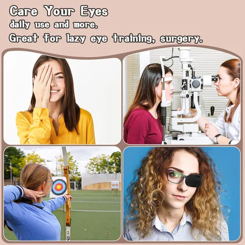 Vista 5 de 6 parches para los ojos, cómodos parches para el ojo izquierdo o derecho, para uso médico profesional, cobertura de un solo ojo, reutilizables