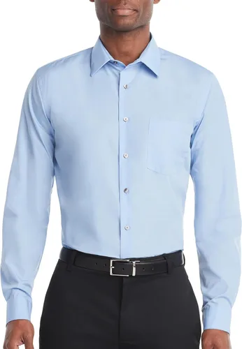 Vista 24 de Van Heusen Mens Dress Shirt Regular Fit Poplin Solid Negro
