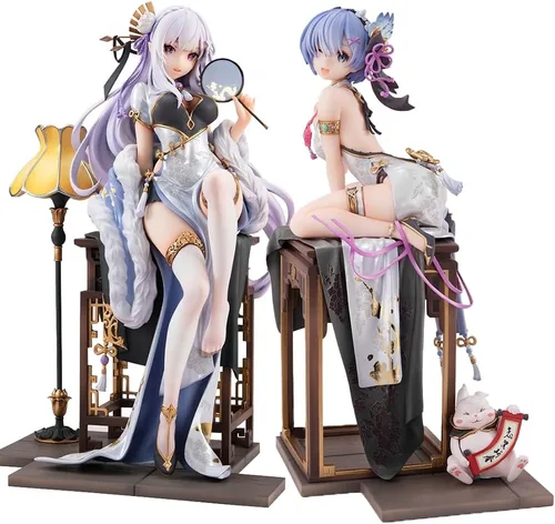 Vista 11 de LUNK Figura Emilia Figura de acción de anime Exquisita estatua de PVC, modelo coleccionable de escritorio, adornos de escritorio, regalo