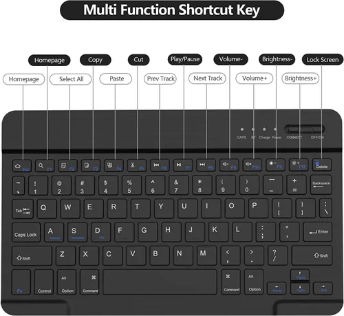 Vista 6 de Funda de teclado para Xiaomi Redmi Pad de 10.61 pulgadas versión 2022, cubierta delgada de poliuretano con teclado Bluetooth inalámbrico desmontable