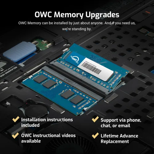 Vista 5 de OWC Memoria RAM SO-DIMM PC8500 DDR3 1066MHz SO-DIMM de 4 GB (2 x 2 GB) compatible con MacBook de finales de 2008, 2009 principios de 2010, modelos