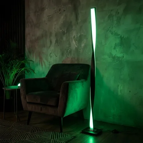 Vista 8 de Brightech Helix - Lámpara de pie LED moderna que cambia de color, lámpara de pie de 48 pulgadas de alto con gradiente de color RGB y poste