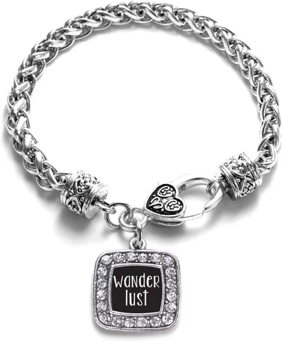 Vista 63 de Pulsera de dijes cuadrados de plata con joyería de circonita cúbica