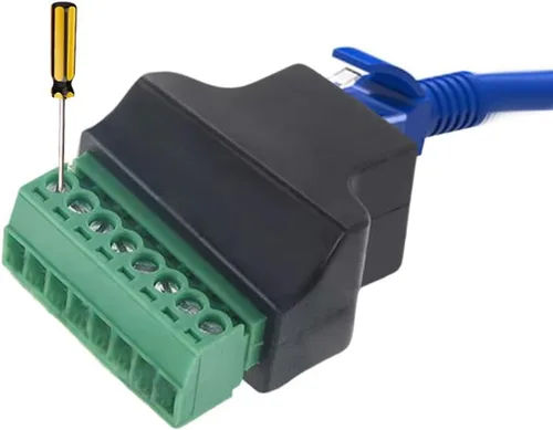 Vista 5 de Bloque de terminales de tornillo hembra 8P8C RJ45 a 8Pin para Cat5