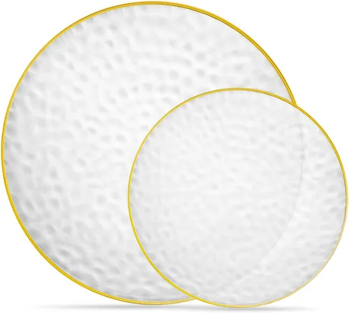 Vista 8 de Plasticpro - Juego de platos combinados de 32 piezas que incluye platos de 16 a 7 pulgadas y platos de 16 a 10 pulgadas de plástico negro