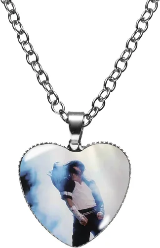 Vista 4 de Collar con dije de rey bailarín chapado en plata de ley 925 "Michael Jackson", Metal