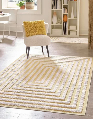 Vista 19 de Unique Loom Casa Collection Toluca - Alfombra rectangular de 2 pies 3 x 3 pies, color beige y marfil