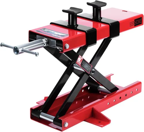 Vista 8 de VIVOHOME Elevador de motocicleta 1100 libras Scissor Lift Jack con ruedas