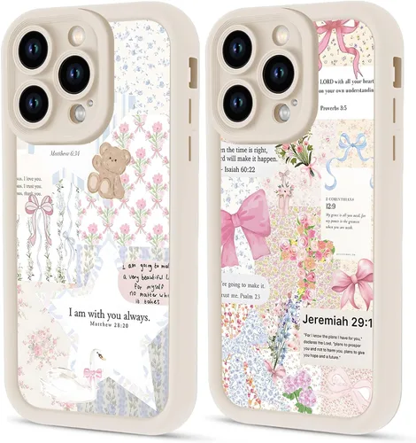 Vista 85 de Paquete de 2 fundas protectoras para iPhone 8 Plus/7 Plus de 5.5 pulgadas con collage de versículos bíblicos de Jesús para mujeres y niñas, diseño