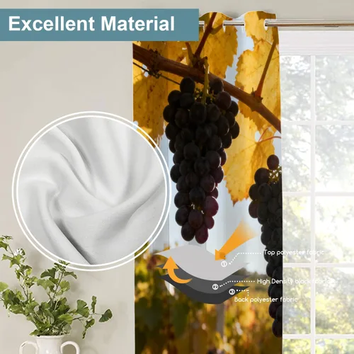 Vista 560 de Shrahala Orange Autumn Autumn Blackout Curtain Tiers, Fall Kitchen Valance Light Blocking Tier Drapes with Rod Pocket, 2 Pack 26 X 24 in