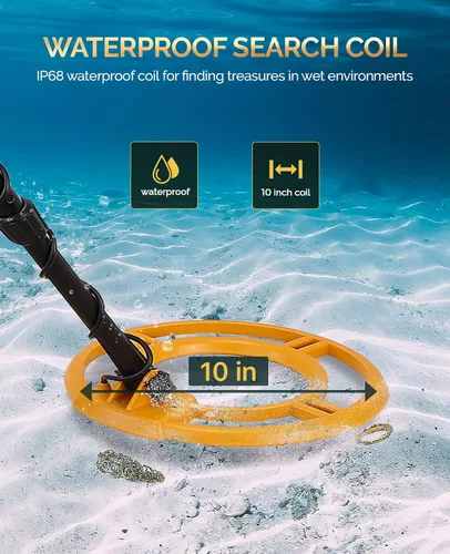 Vista 7 de RM RICOMAX Detectores de metales para adultos, detector de oro profesional para búsqueda del tesoro, bobina de búsqueda impermeable IP68 de 10