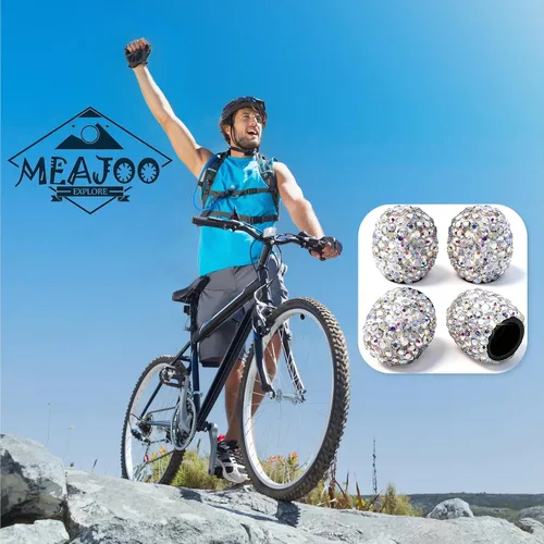 Vista 4 de 4 tapas de válvula de vástago de neumático de diamantes de cristal brillante, a prueba de polvo, tapas universales para válvulas de neumáticos