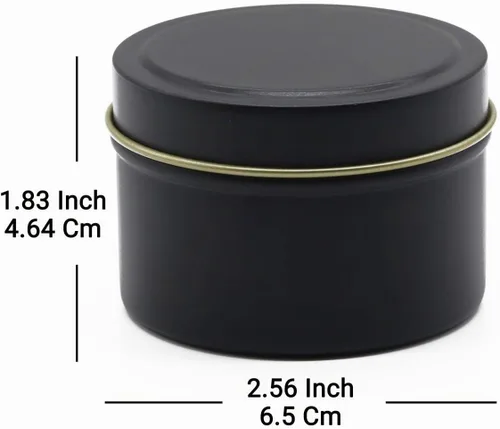 Vista 2 de Aroparc Latas negras de 4 onzas, latas de fabricación a granel, recipientes de 24 piezas, tarros para hacer velas, color negro