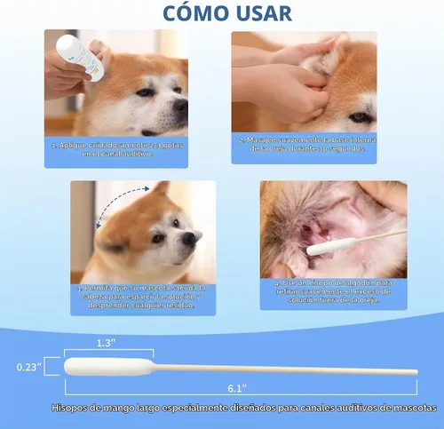 Vista 8 de Tris Flush Limpiador de oídos para gatos y perros Tratamiento para infecciones de oídos de mascotas