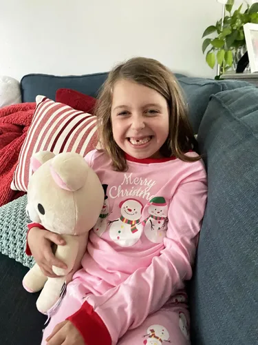 Vista 3 de Akyzic Pijamas de Navidad para niños, 100% algodón, de manga larga, juego de pijamas a juego para niños y niñas, pijamas de Navidad para niños