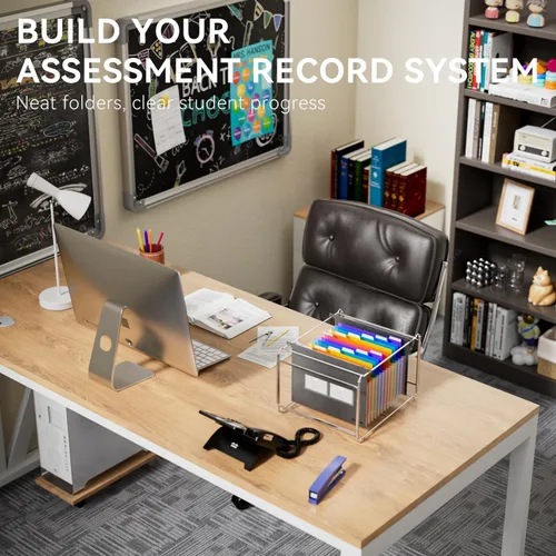 Vista 7 de ThinkTex Carpetas colgantes de plástico expandibles, 12 bolsillos de acordeón, gran capacidad para tamaño carta, organizador para archivador, ideal