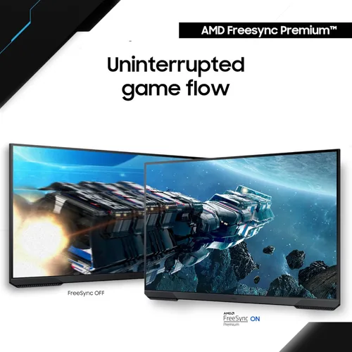 Vista 5 de SAMSUNG Odyssey G51C Series QHD Monitor para juegos de 27 pulgadas, 165 Hz, 1 ms, pantalla VESA HDR10, AMD FreeSync Premium, ecualizador negro