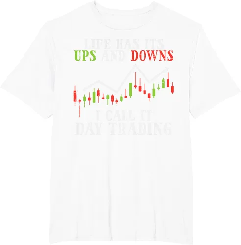Vista 56 de Life Ups And Downs Day Trading Crypto Stock Market Trader T-Shirt, Negro