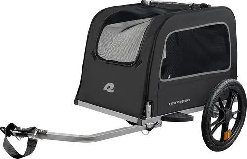 Vista 2 de Retrospec Rover Waggin' - Remolque de bicicleta para mascotas, para perros pequeños y medianos, marco plegable con ruedas de 16 pulgadas
