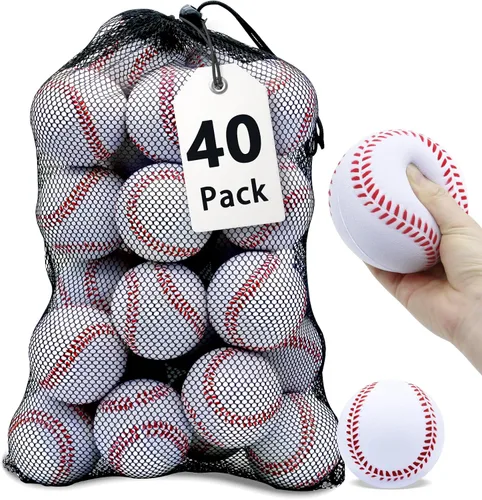 Vista 16 de Magicorange Béisbol, Bolas de Espuma para Entrenamiento de Béisbol Bolas de Práctica sin Marcado para Golpear, Lanzamiento Suave, Bateo, Campo