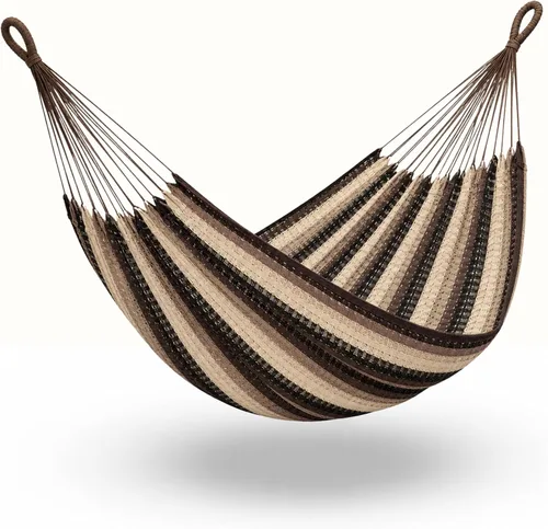 Vista 13 de Hamaca para 1-2 personas, capacidad de 475 libras, hamaca mexicana tejida a mano, 100% algodón suave, hamaca maya de 9.8 pies para patio, patio