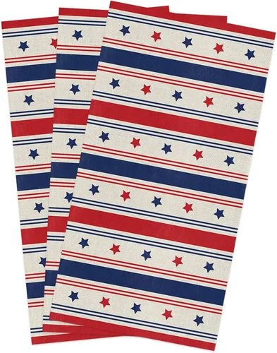 Vista 31 de Toallas de cocina patrióticas del 4 de julio, paños de limpieza de microfibra con estrella de la bandera americana, toallas de cocina, baño, toallas