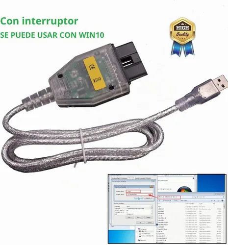 Vista 3 de Antibreak cable inpa k d can k+ can ediabas USB obd2 kcan dcan Interfaz Interruptor OBDii para BMW (switch2)