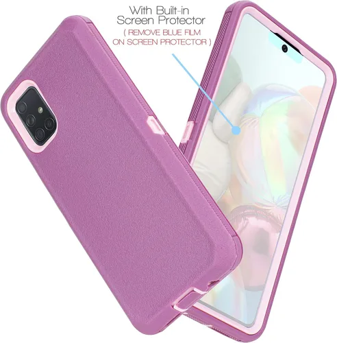 Vista 7 de Funda para Samsung Galaxy A71 con clip para cinturón, resistente a los golpes, protector de pantalla integrado, compatible con Samsung Galaxy A71