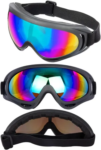 Vista 2 de LJDJ Ski Goggles, Pack of 4 Snow Snowboard Goggles, Motorcycle Goggles UV Protection Anti-fog for Men Women Kids