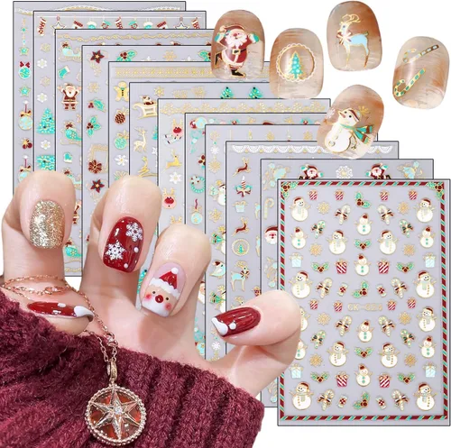 Vista 13 de 6 hojas de calcomanías de arte de uñas de Halloween, 5D estéreo, autoadhesivas, diseño de ojos holográficos, fantasma, llama, calabaza, día