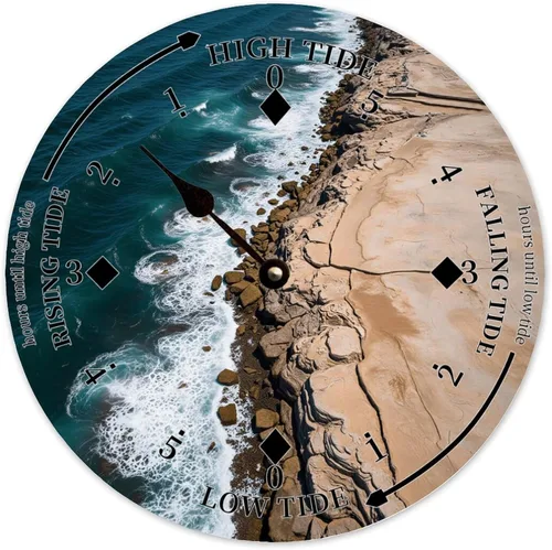 Vista 39 de Tide Clock for Wall Myrtle Beach Time Coastal Clocks Beach Navy-3