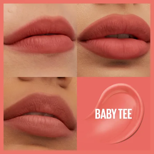 Vista 2 de Maybelline Super Stay Teddy Lip Tint, camiseta de bebé, color piel CAMISETA BEBÉ