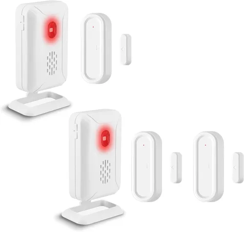 Vista 12 de Alarmas de puerta cuando se abre, GreenCYCLE - Campanillas de puerta cuando se abre la puerta con volumen ajustable de 4 niveles, rango de 600 pies