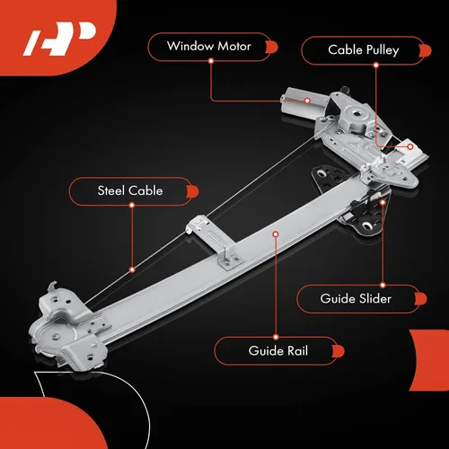 Vista 6 de A-Premium Elevalunas eléctrico con motor compatible con Honda Fit 2009-2014 lado izquierdo delantero