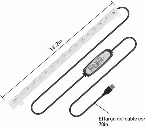 Vista 7 de Sondiko - Tira de luz de crecimiento, espectro completo para plantas