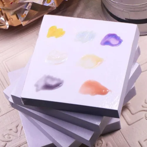 Vista 6 de minkissy Maquillaje coreano de maquillaje coreano, 100 paletas desechables para arte de uñas, almohadilla de papel de mezcla de maquillaje