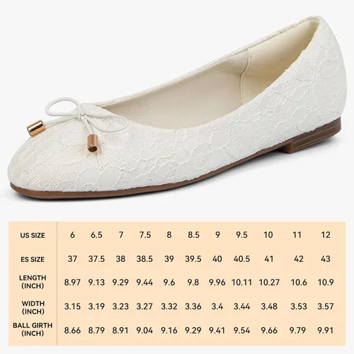 Vista 7 de MUSSHOE Zapatos planos cómodos con lazo y encaje transpirable para mujer